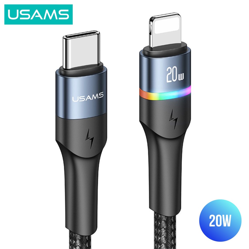 USAMS U76 Kabel Data Fast Charging Type C to Lightning 20W