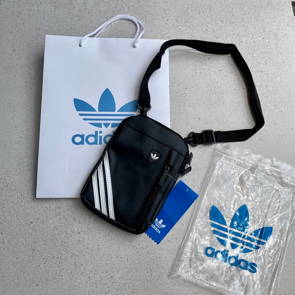 TAS SLINGBAG ADIDAS ORIGINAL BLACK TYPE B / TAS SLINGBAG ADIDAS ORIGINAL BLACK TYPE B FULL SET / TAS