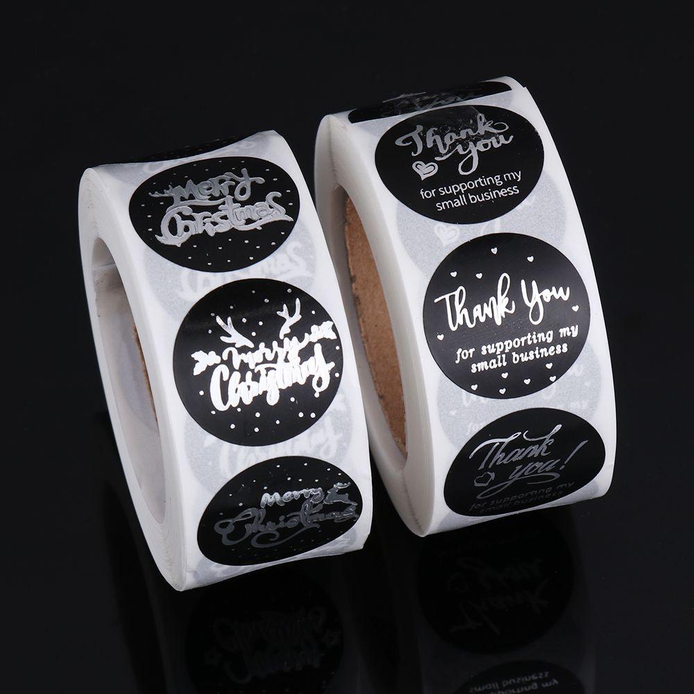 Solighter 500pcs/roll Stiker Natal Hadiah Dekorasi Kemasan Amplop Baking Sign Seal Sticker