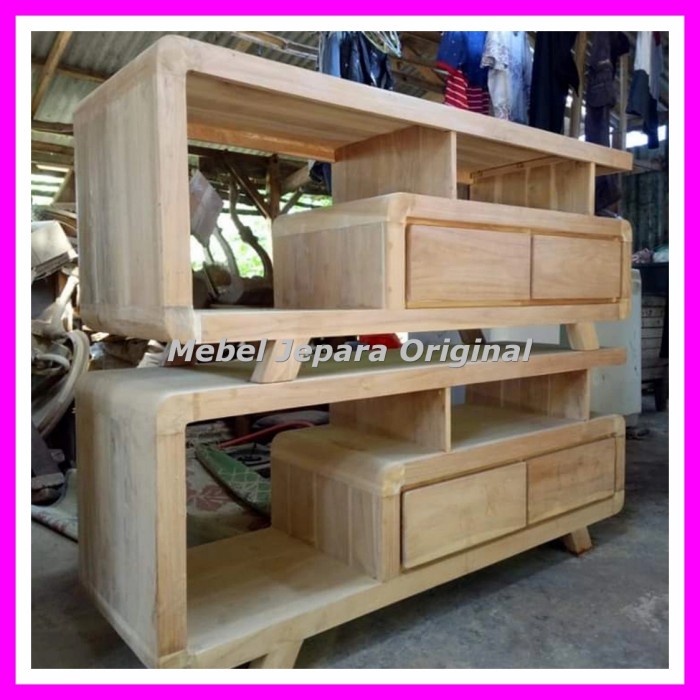 Bufet minimalis jati - Meja tv kayu jati mebel jepara mentahan Original