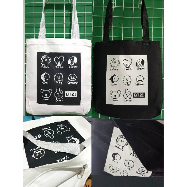 tas tote bag member character bt21 kpop