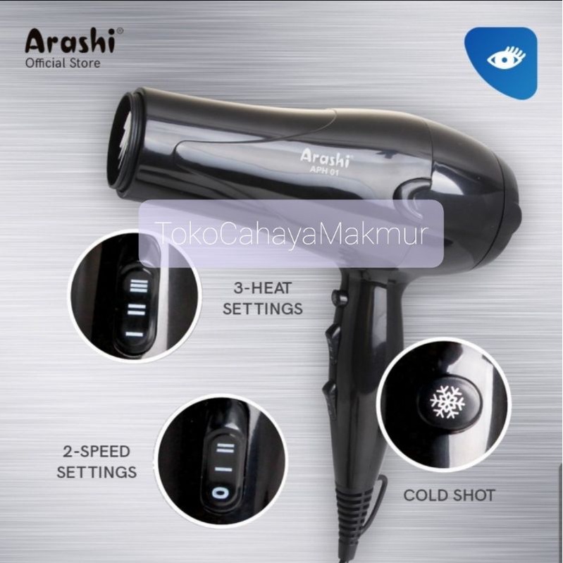 Arashi Hair Dryer APH 01 500w-800w - Pengering Rambut Professional