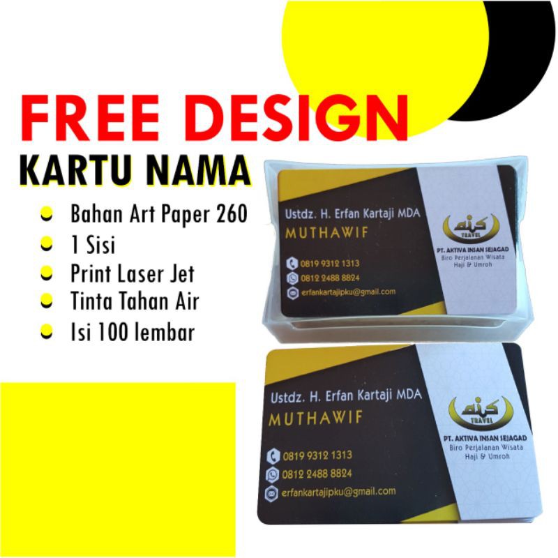 

KARTU NAMA FREE DESIGN • BAHAN TEBAL • COCOK UNTUK USAHA ATAU PROFESI ANDA