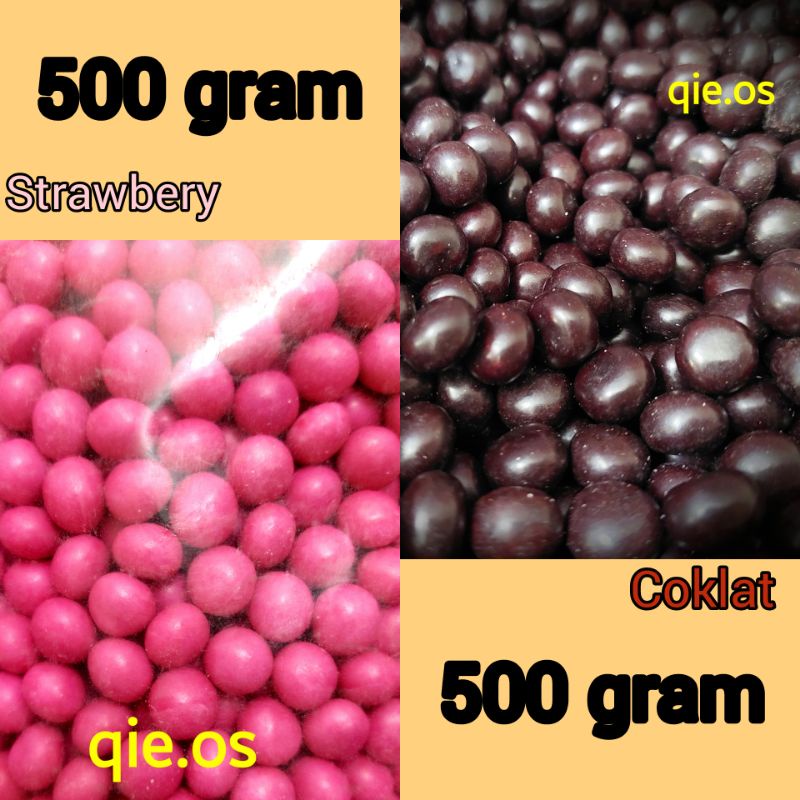 

biskuit bola pelangi coklat strawbery vanila 500 gram