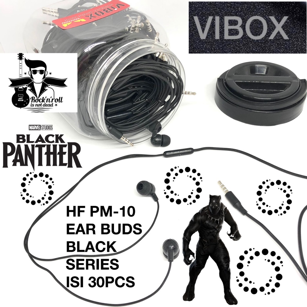 PROMO HEADSET EARPHONE MACARON PM-03 MURAH BERKUALITAS BEST SELLER VIBOX PM-10 BLACK 1TOPLES 30PCS