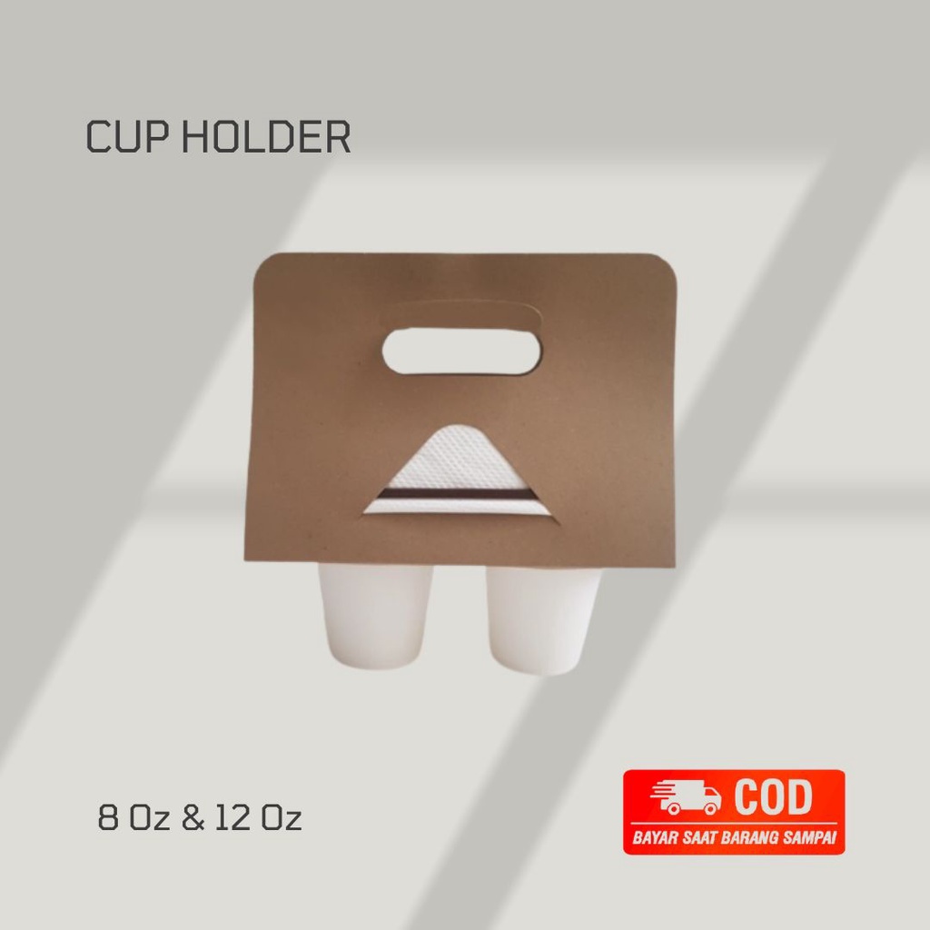 

Take away double cup holder 8 Oz & 12 Oz Drink carrier Kraft