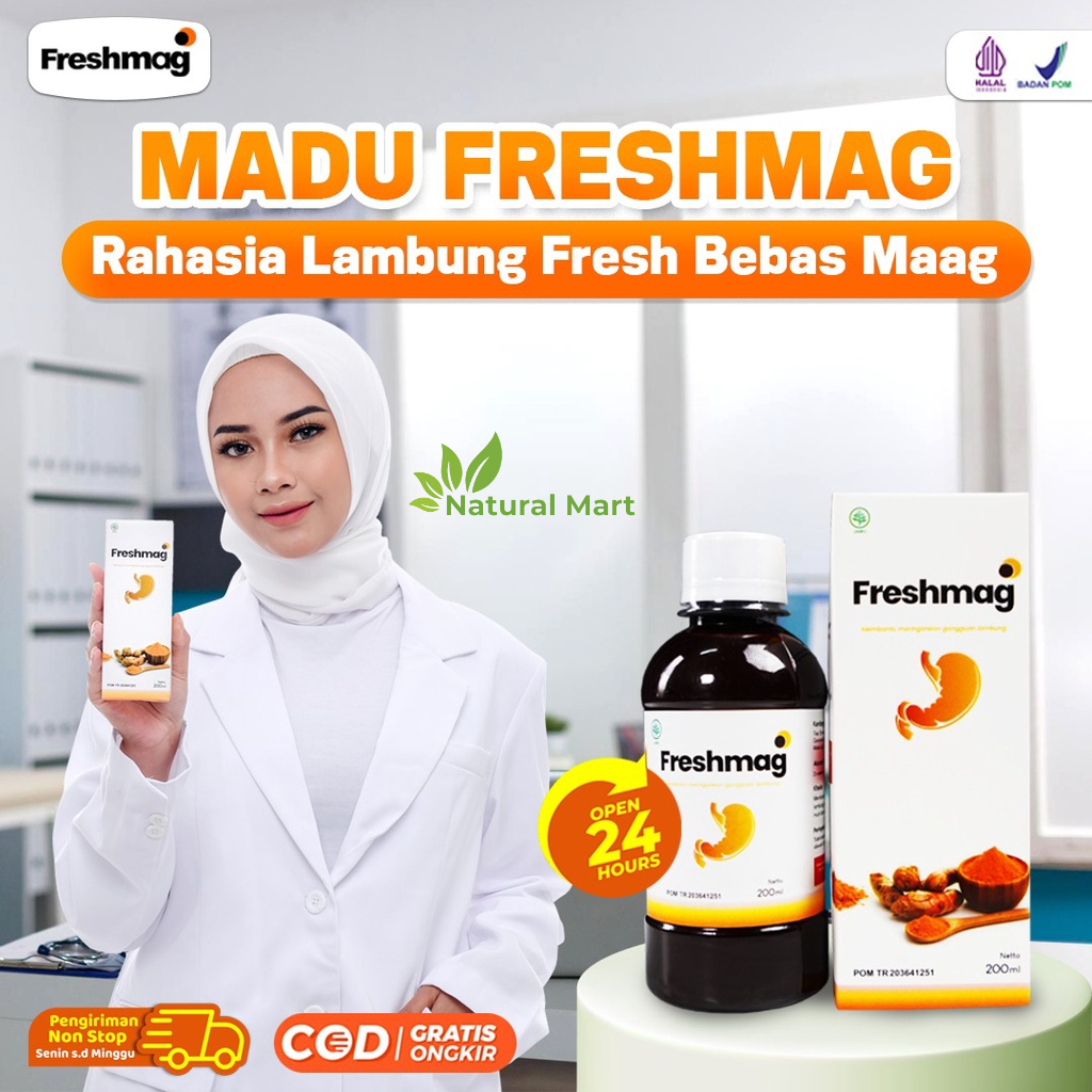 Original Freshmag - Madu Herbal Freshmaag Fresh Maag Presmag Atasi Gerd Asam Lambung &amp; Maag Kronis Tingkatkan Nafsu Makan Magh Lancarkan Pencernaan &amp; Sirkulasi Darah Isi 200ml