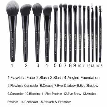 Kuas Make Up Brush Make Up 15 Set Zoreya denga Pouch - ZZ15