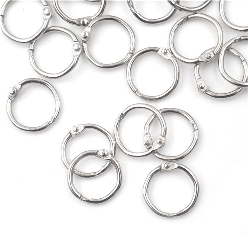 {LUCKID}50 Pcs Staple Book Binder 20mm Outer Diameter Loose Leaf Ring Keychain