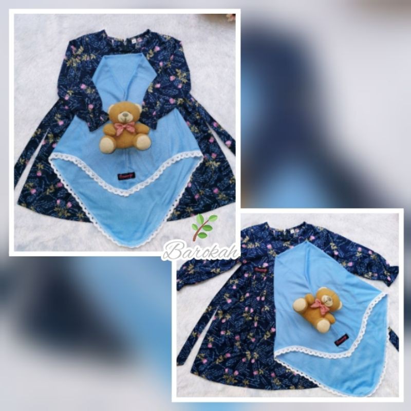 (BERLABEL) Baju Gamis Set Hijab Terbaru ORI By Salsabila Kualitas Premium Butik