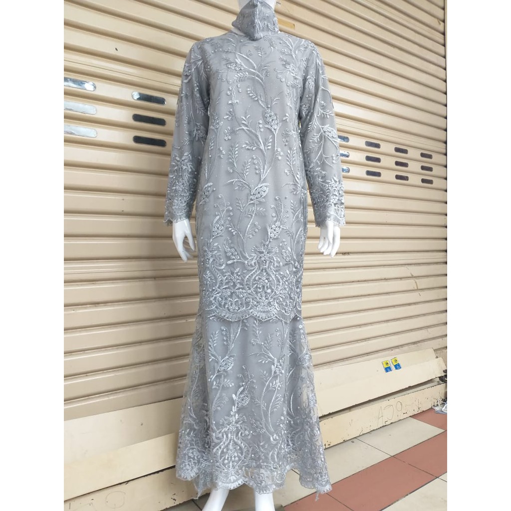 PROMO LONG GAMIS DUYUNG NASYA TULLE MUTIARA BORDIR TIMBUL / GAMIS DUYUNG TULLE  BORDIR TIMBUL