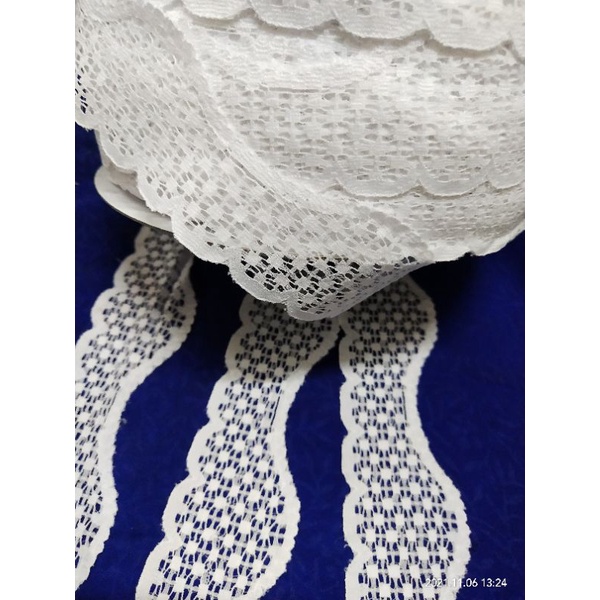 Renda brukat renda bordir renda kain renda. putih renda gelombang