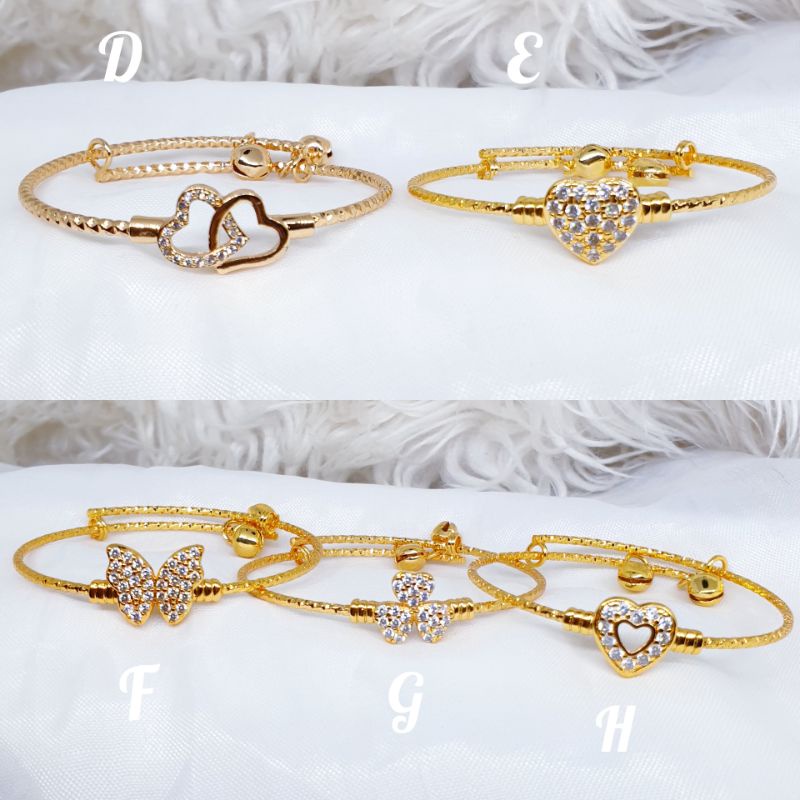 Gelang bangle anak fleksibel gold &amp; silver GBX-14