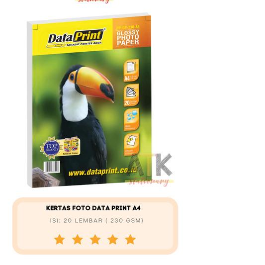 

✭ Kertas Foto Glossy Photo Paper Data Print A4 230 atk ℮