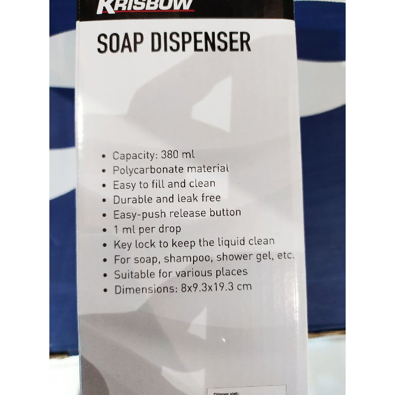 KRISBOW SOAP DISPENSER 380 ML SINGLE DAN DOUBLE / DISPENSER SABUN/ TEMPAT HANDSOAP/ HANDSOAP DINDING