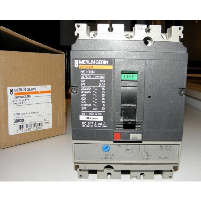 MCCB NS100N 3P 40A Merlin Gerin ada stock