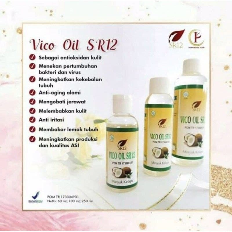 Suplemen Kesehatan VCO Virgin Coconut Oil SR12  Minyak Kelapa Untuk Rambut Pelembab Kulit Kering Herbal Aman BPOM S98