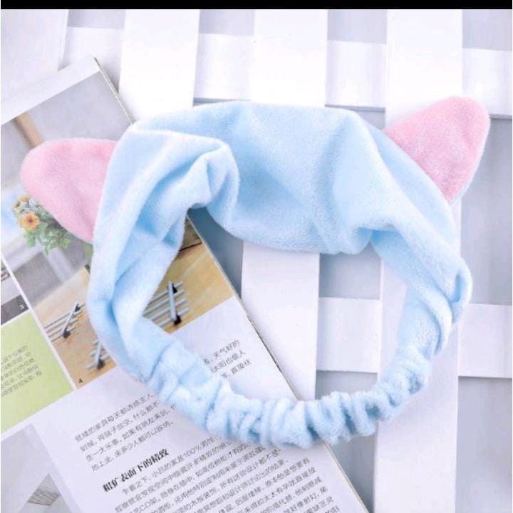 Bandana Bando Motif Kuping Hairband Korea Lucu Kucing