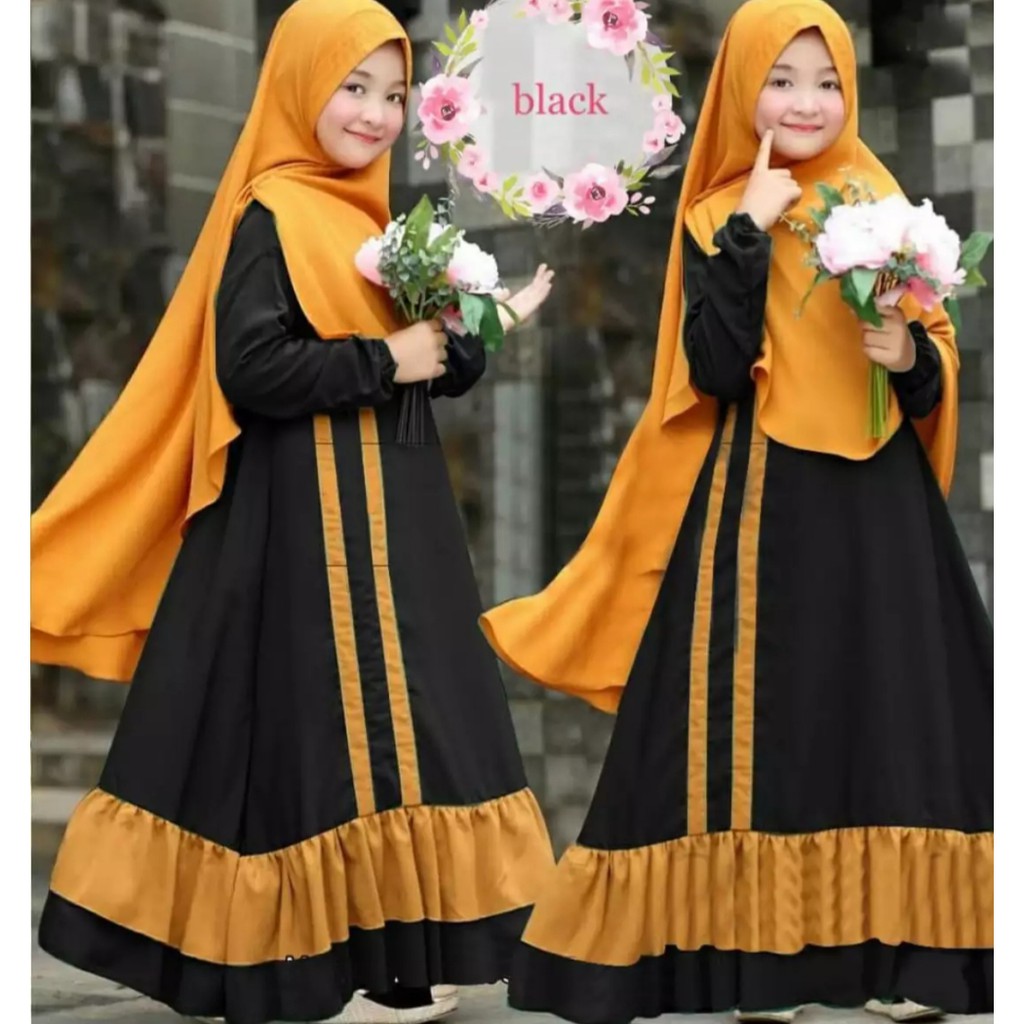 Gamis anak ROMERA KIDS SYARI, 7-10 thn (Bonus JILBAB) baju muslim Murah model Terbaru