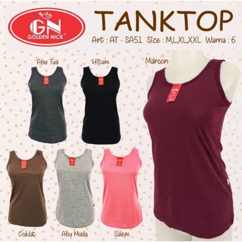 1pcs TANGTOP WANITA GOLDEN NICK TALI LEBAR/Tangtop Warna
