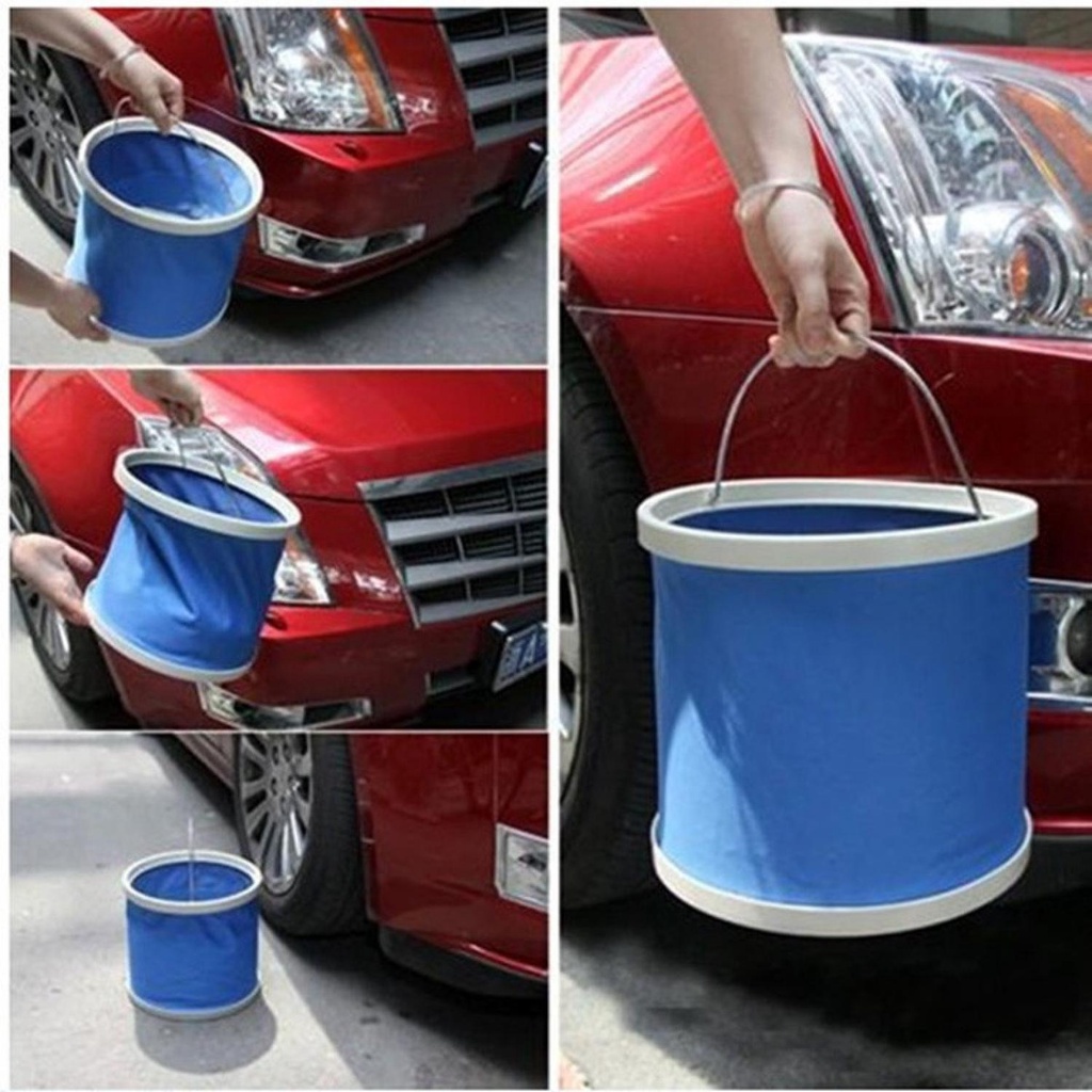 Ember Bak Air Lipat Mancing Cuci Mobil Motor Piring Tempat Sabun Pel Kecil Portable Foldable Bucket