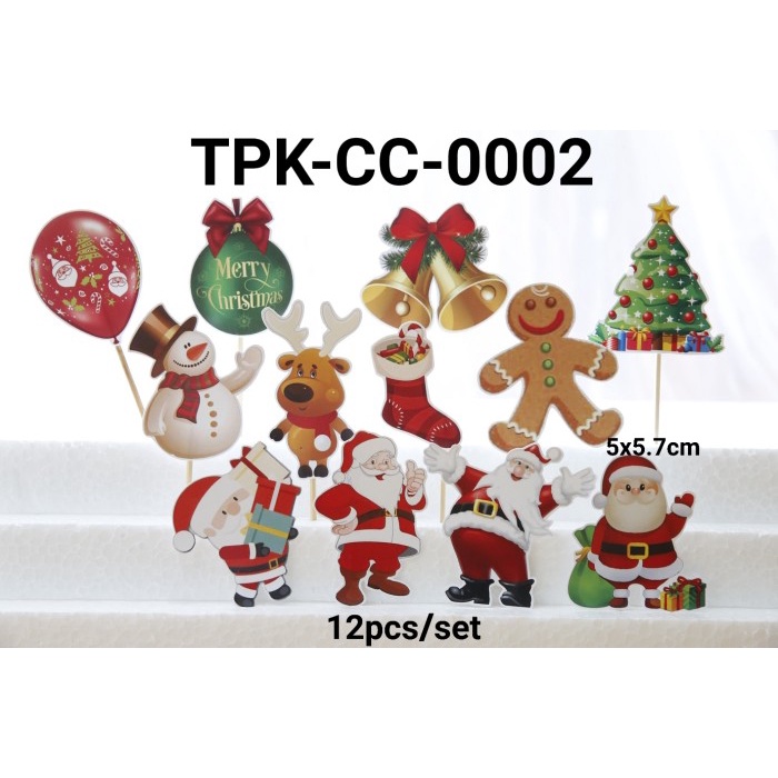 

KUE-PENGHIAS-ALAT- TPK-CC-0002 TOPPER KERTAS HIASAN KUE CUPCAKE POHON NATAL CHRISTMAS -ALAT-