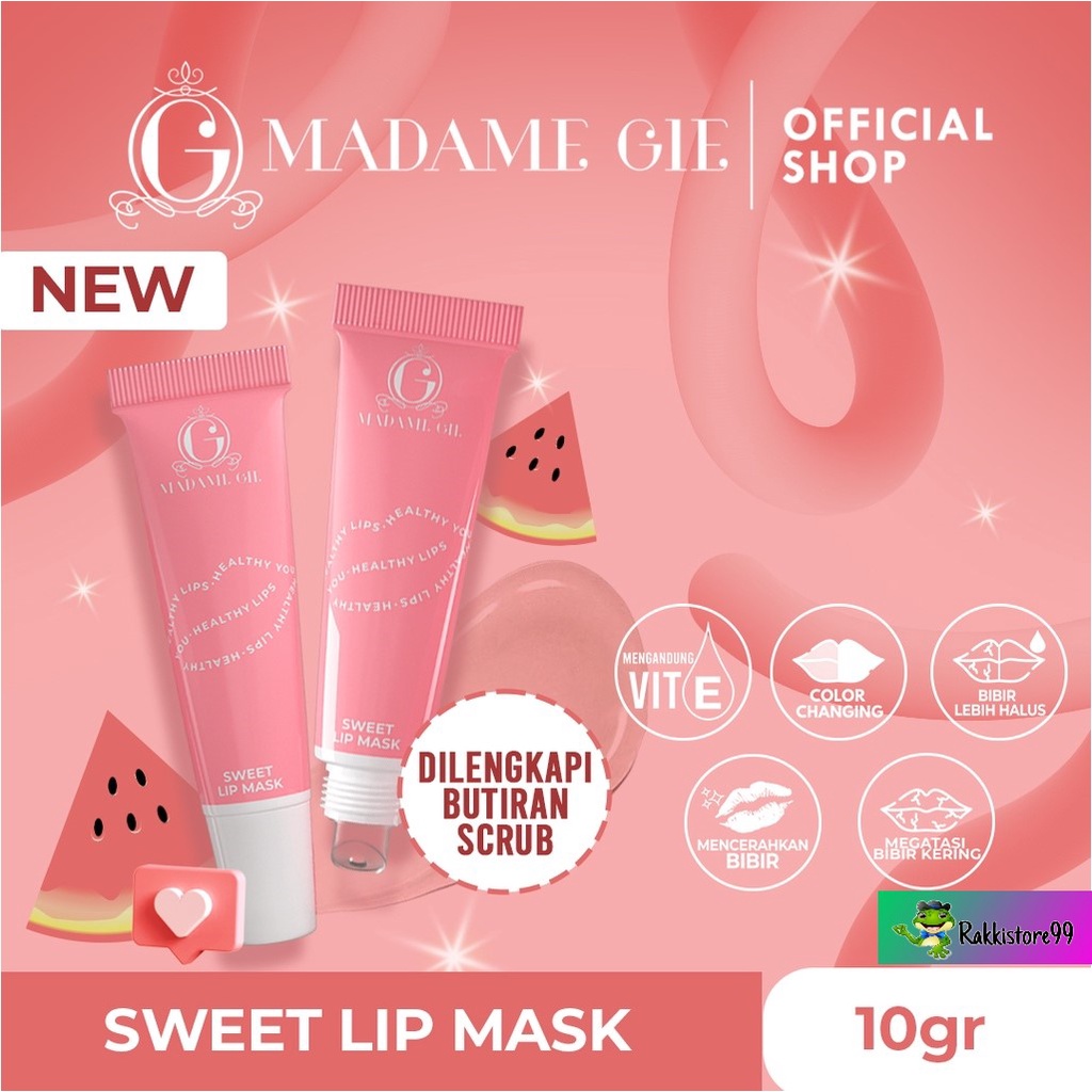 ❣️Rakkistore99❣️Madame Gie Sweet Lip Mask - Masker Scrub Bibir Cerah