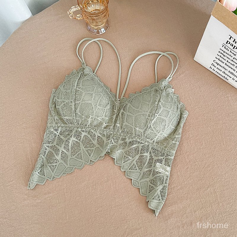 Lace anti-glare sport tube top pakaian luar bagian tipis bagian dalam pakaian suspender belakang yan