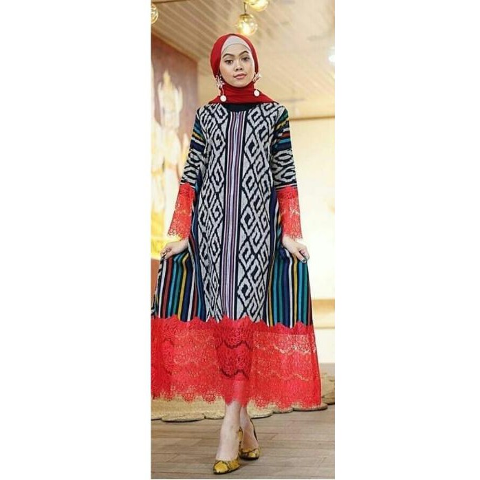 Gamis tenun troso blangket premium hitam lurik preeorder