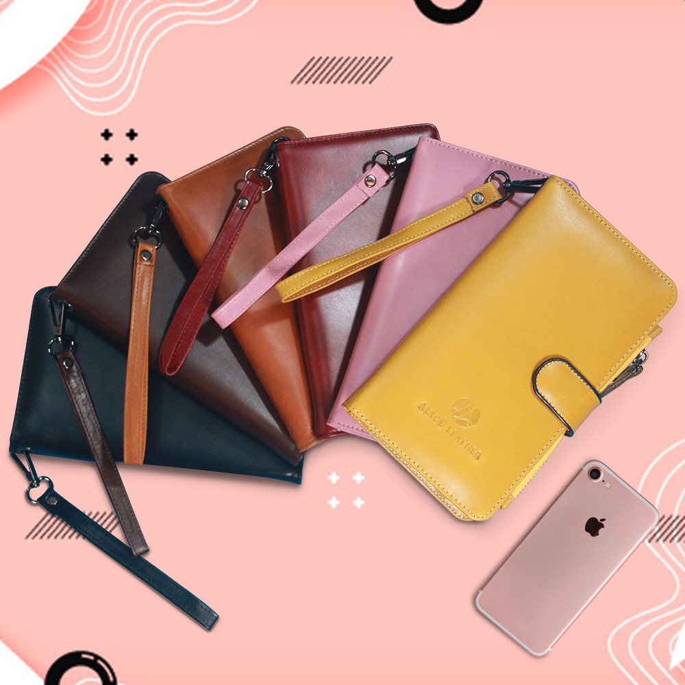 DOMPET KULIT OLIN FUNGSIONAL BANYAK SLOT DAN ADA TEMPAT HP Smart Long Wallet Kulit Sapi Asli AD02