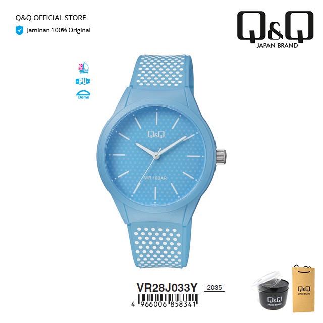 Q&Q QnQ QQ Jam Tangan Wanita Analog Karet - VR28 VR28J Tahan Air 10 BAR-6