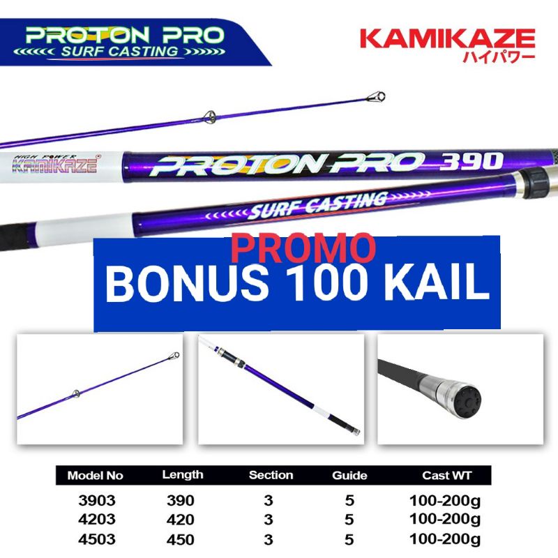 Joran kamikaze proton pro 390 420 450 joran surf Kamikaze sambung 3 joran kamikaze Pasiran joran kam