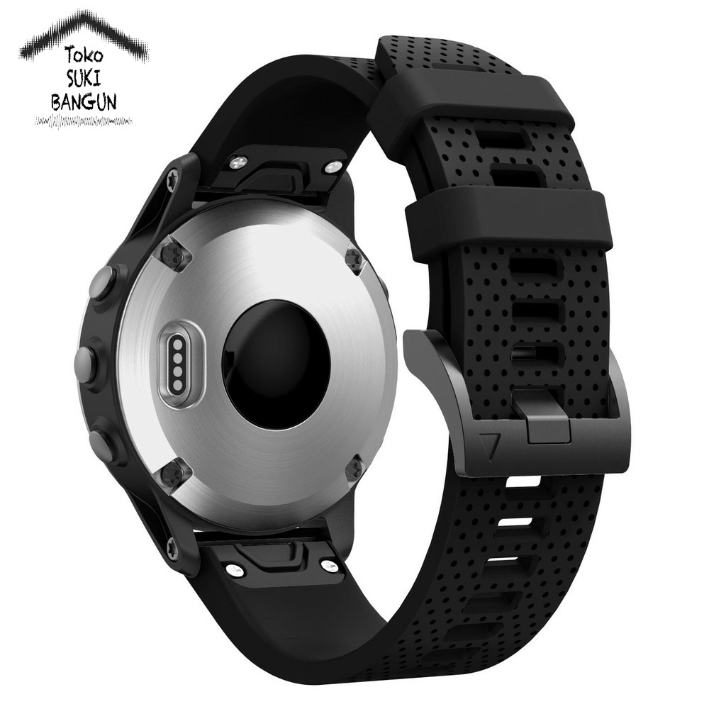 TALI JAM Garmin Fenix 7s 6s 5s Plus Pro Sapphire 20mm QUICK FIT Rubber BLACK Buckle Watch Strap