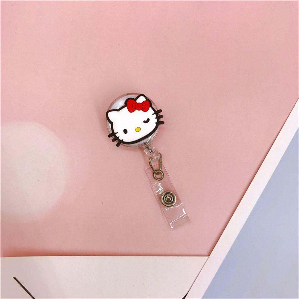 Lanfy Retractable Badge Reel Lucu Perlengkapan Kantor Name Tag Anime Kartun Card Holder Name Card Holder