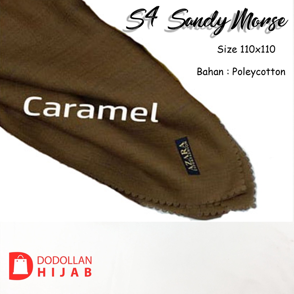 Jilbab Hijab Segiempat Voal Waffle Laser Cutting Segitmpat Sandi Morse LC-Caramel