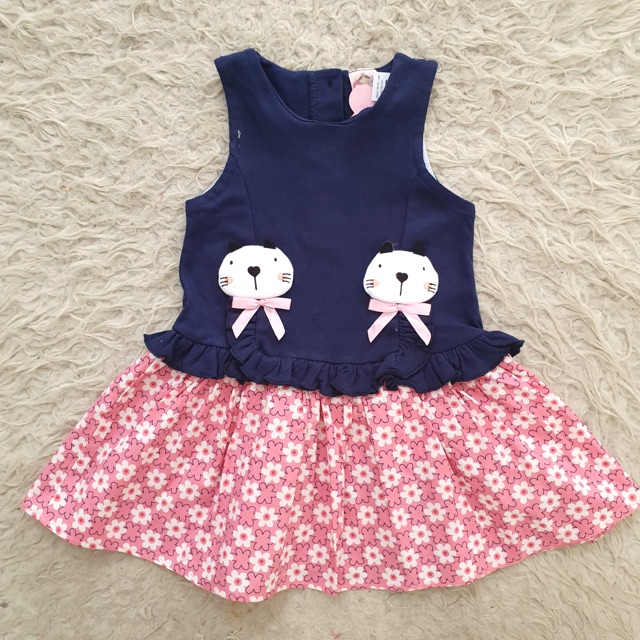 Baju Bayi Twinsie Cat Dress