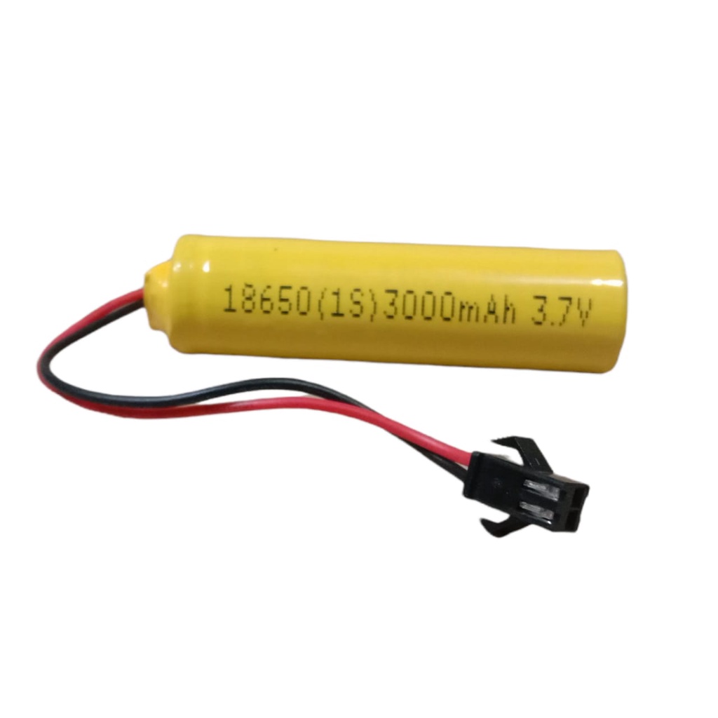 Baterai RC/ Baterai Mainan Remot Control 1x 18650-1S 3000mAh 3.7V Protektor BMS 6A Soket Hitam