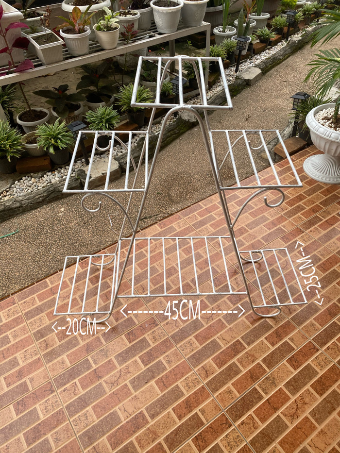 rak bunga besi 6 susun pot