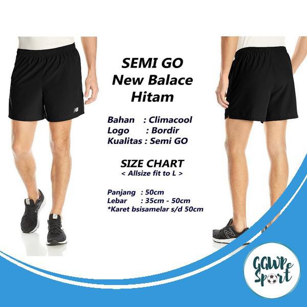 Celana Pendek Pria Bola Semi Go New Balance Hitam Kualitas Terbaik