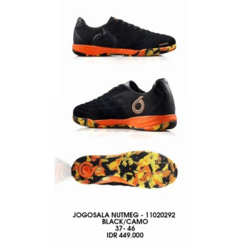 SEPATU FUTSAL ORTUSEIGHT 100% ORIGINAL JOGOSALA NUTMEG (BLACK CAMO)