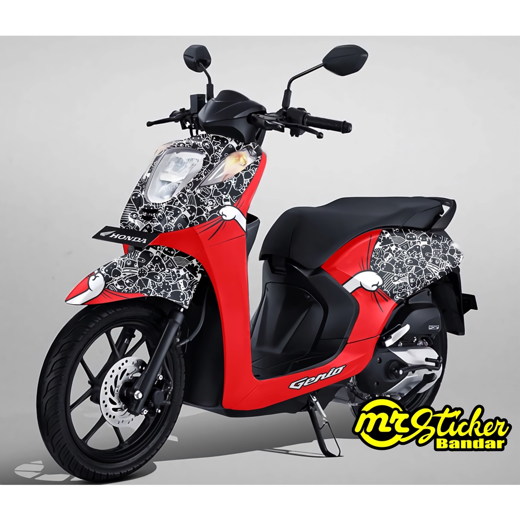 Sticker Decal Genio, Dekal Honda Geniio Stiker Honda Gennio Full Body motif doodle art