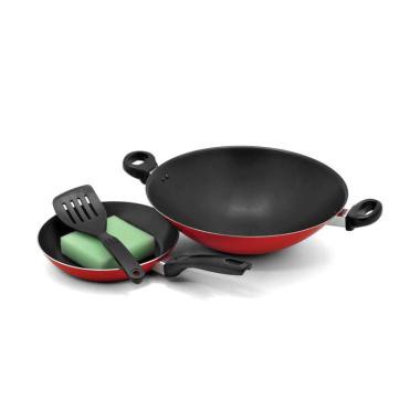 Valentino Maxim Teflon Set 2 Pcs Set Frypan Panci Anti Lengket 22 cm + Wajan Penggorengan