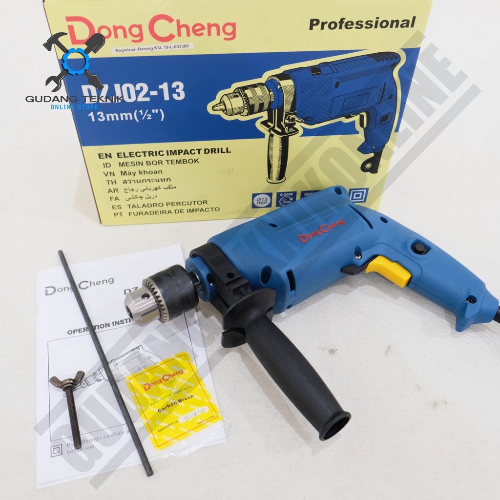 DongCheng DZJ02-13 / Mesin Bor Tangan Dong Cheng DZJ 02-13 - Impact Drill 13mm DongCheng DZJ0213