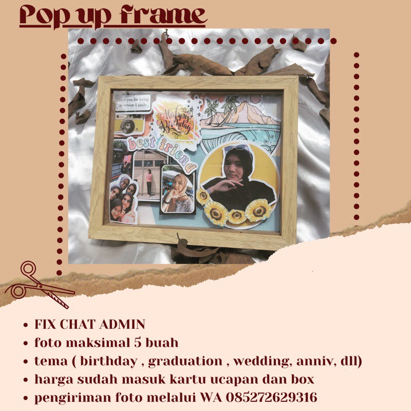 kado unik  Pop up frame  bingkai 3D