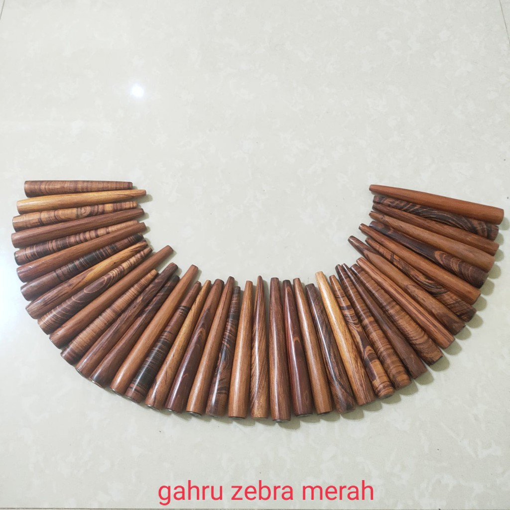 Pipa Cangklong Gahru Zebra Merah /Pipa Rokok