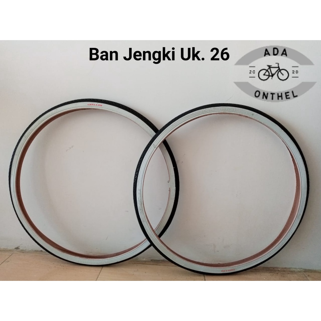 BAN SEPEDA JENGKI HITAM PUTIH BAN LUAR ONTHEL 26 ONTHEL JENGKI WANDU SWALLOW BAN LUAR SEPEDA ONTHEL