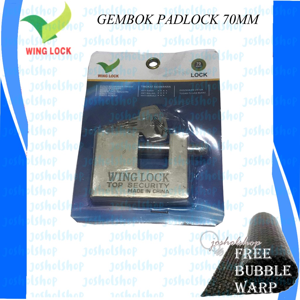 Winglock Gembok PADLOCK 70MM / Gembok gudang Pabrik 70MM ( Anti Potong )