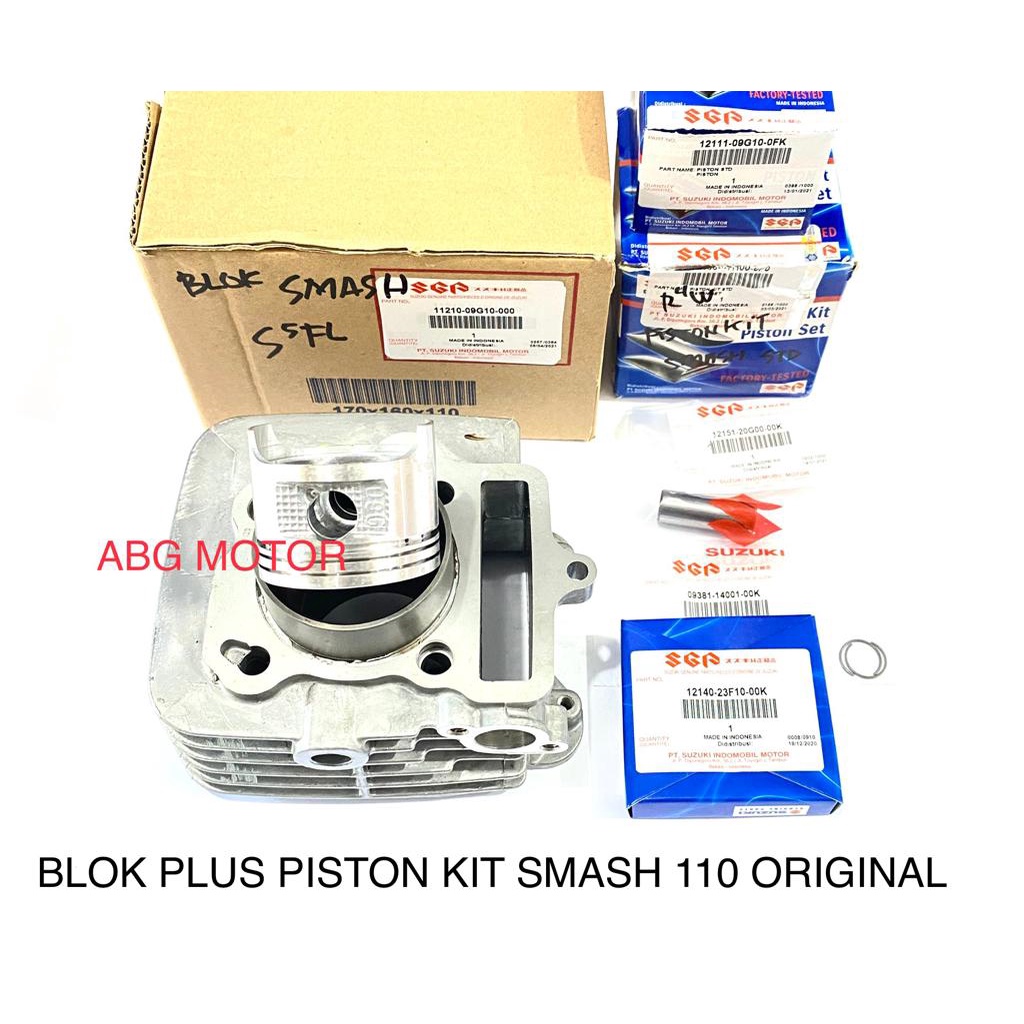 BLOK BLOCK KOMPLIT PLUS PISTON KIT SUZUKI SMASH 110 LAMA ORIGINAL ASLI