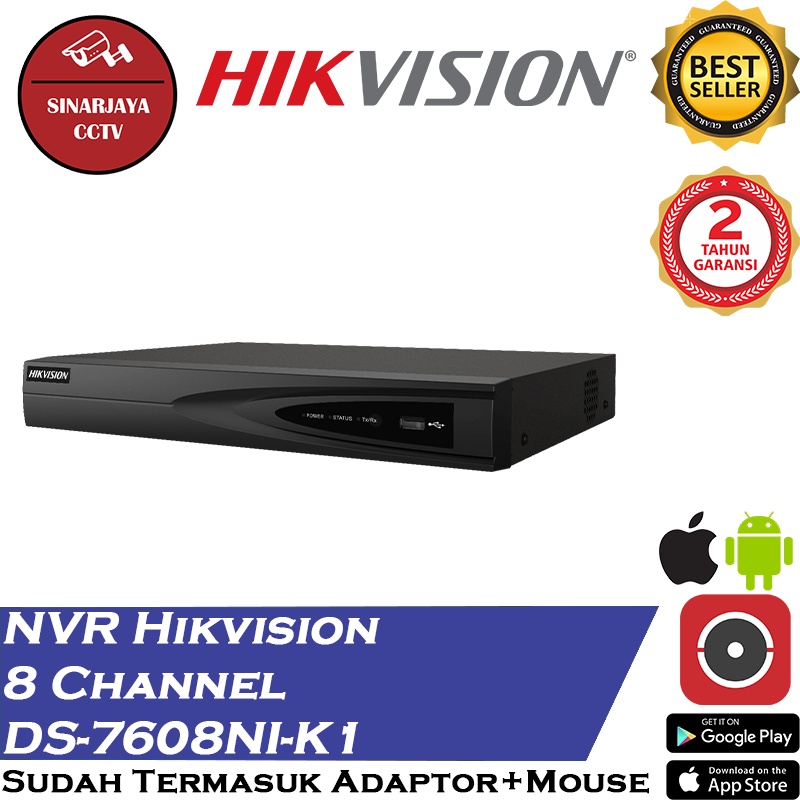 NVR CCTV Hikvision 8 Channel DS-7608NI-K1 Garansi Resmi