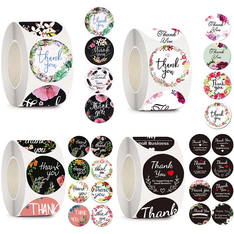 

XS-ST01 1ROLL ISI 500PCS Sticker Label Tulisan Thank You For Your Order Stiker Paking Bisa COD